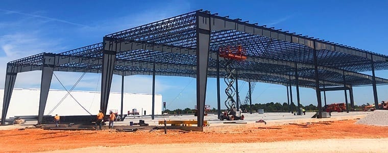 steel building erection