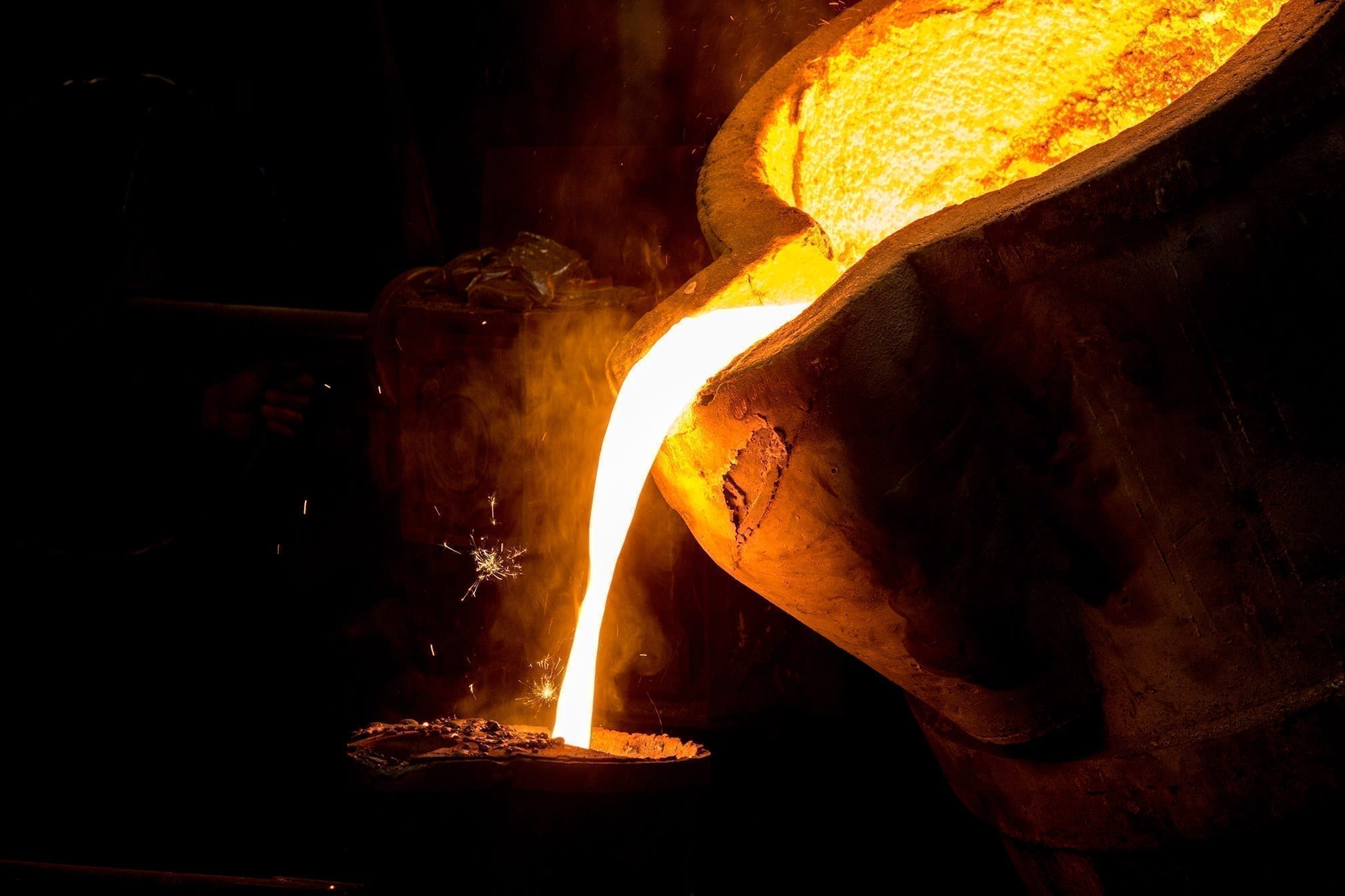 Pouring molten iron