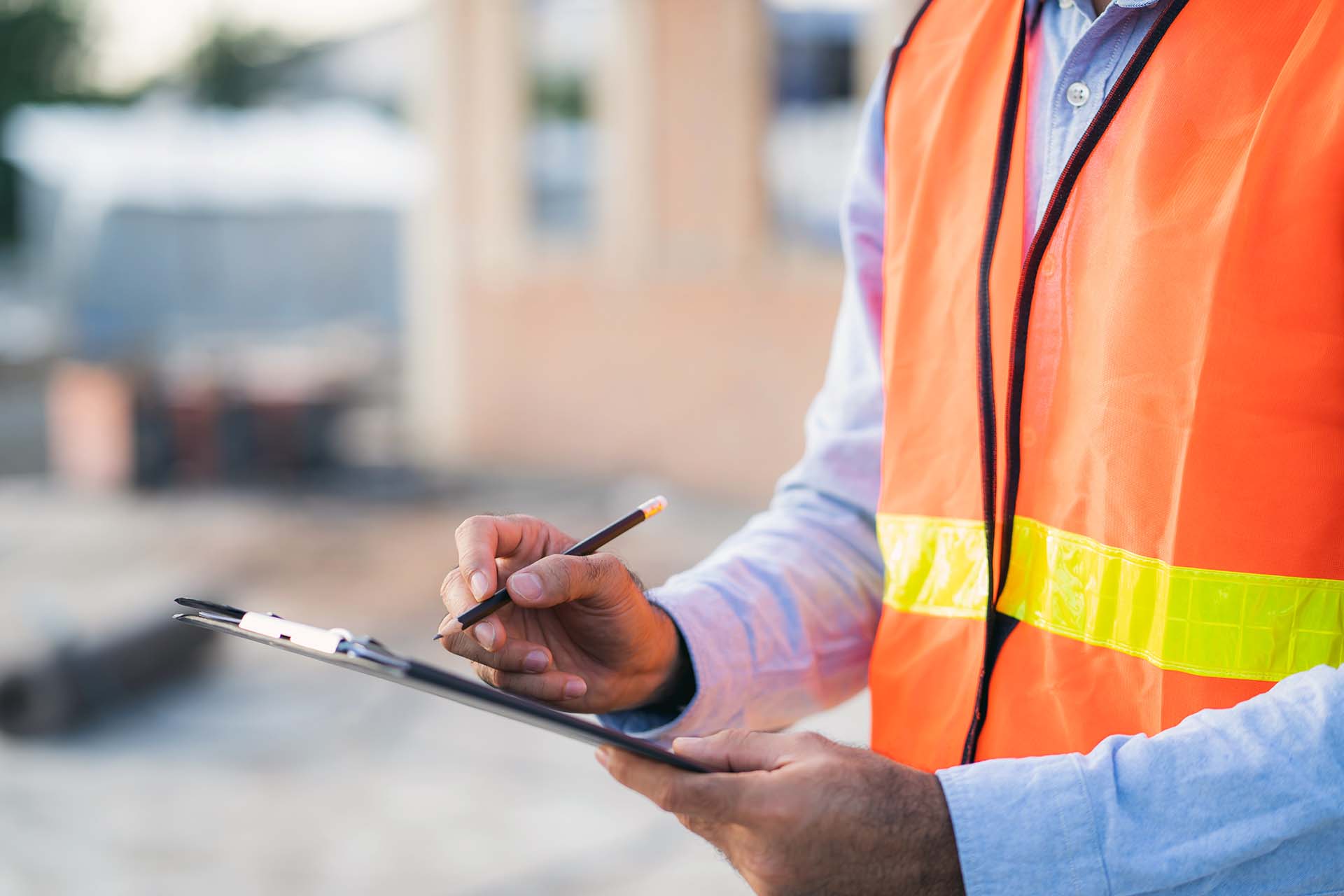 Construction Worker with Clipboard