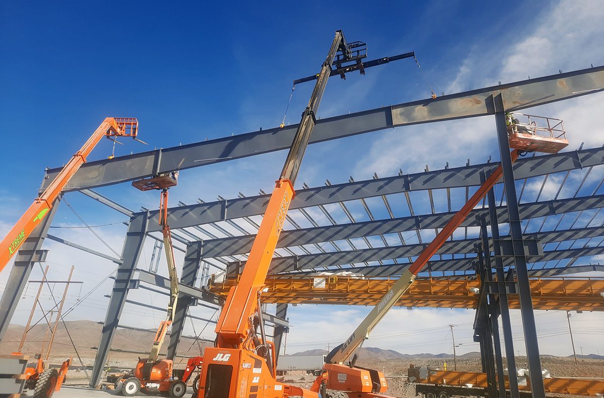 Cranes on the Pacific Steel Jobsite