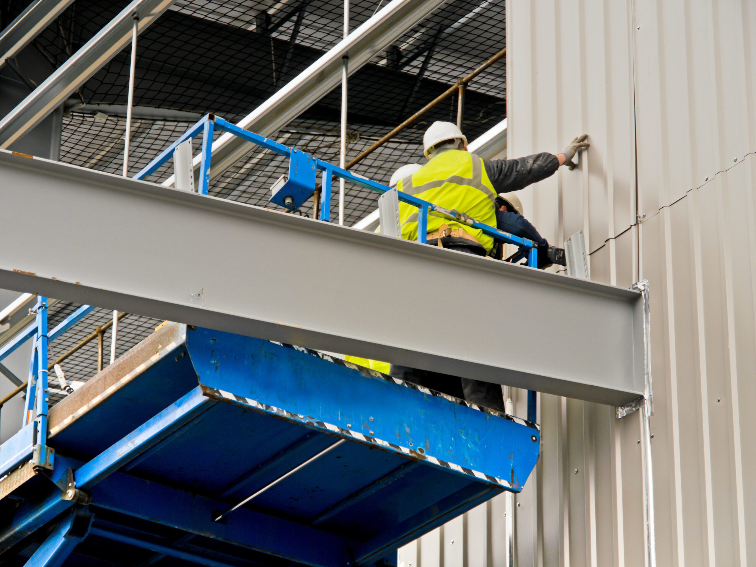 Working on steel building