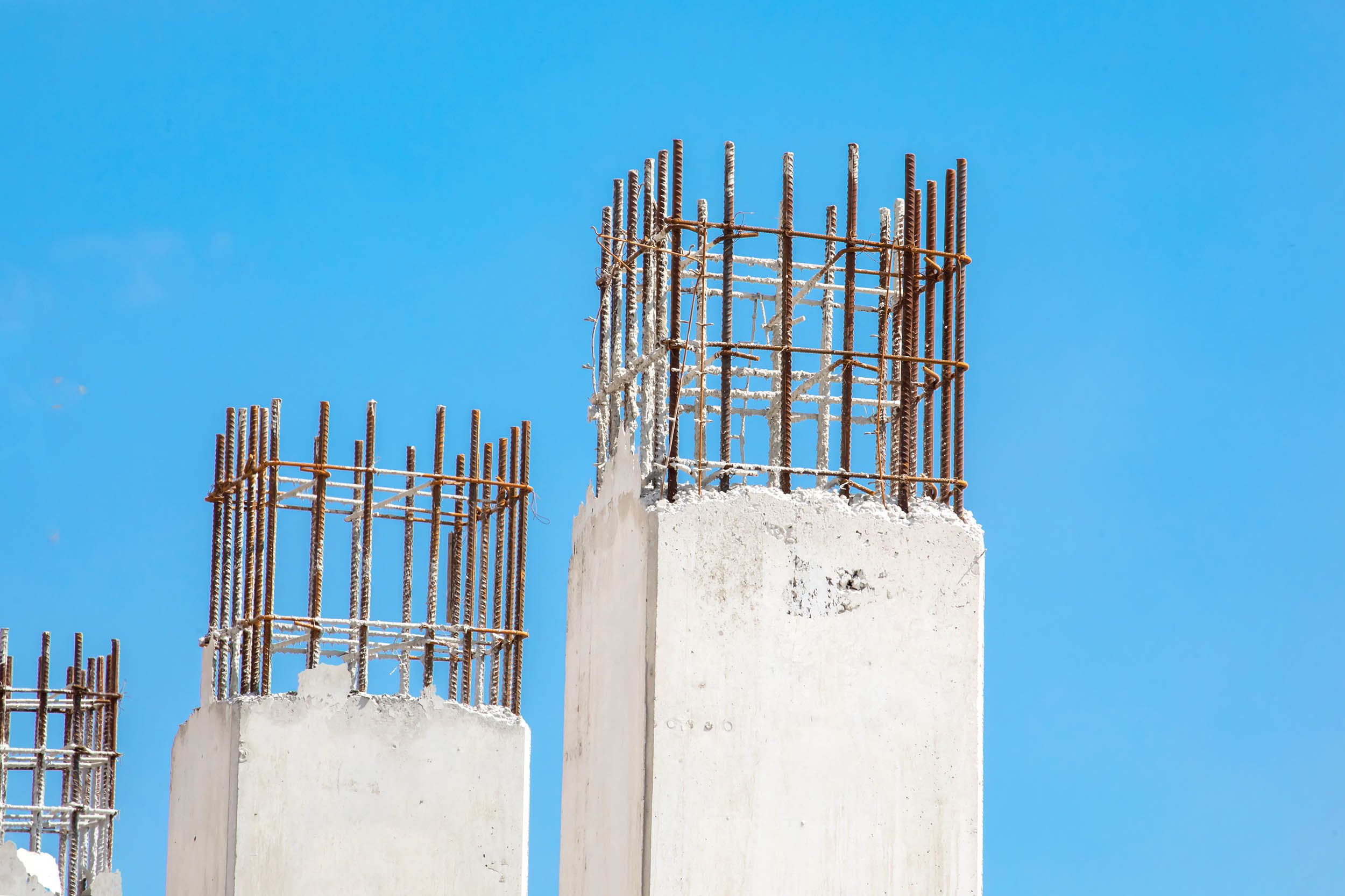 Concrete Pillars Under Construction