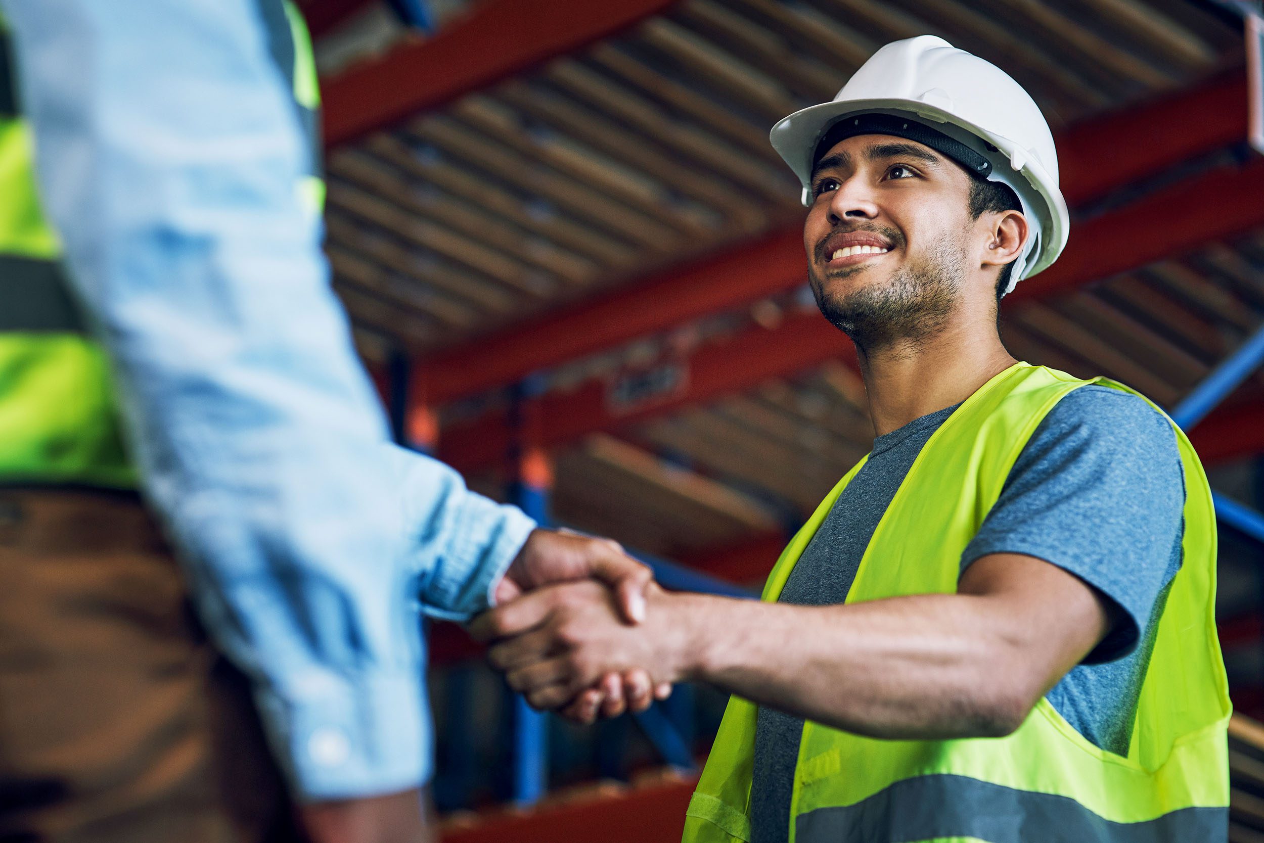 Construction Workers Shaking Hands on the Jobsite