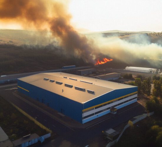 Wildfire near PEMB - Metal building parts and disaster resilience